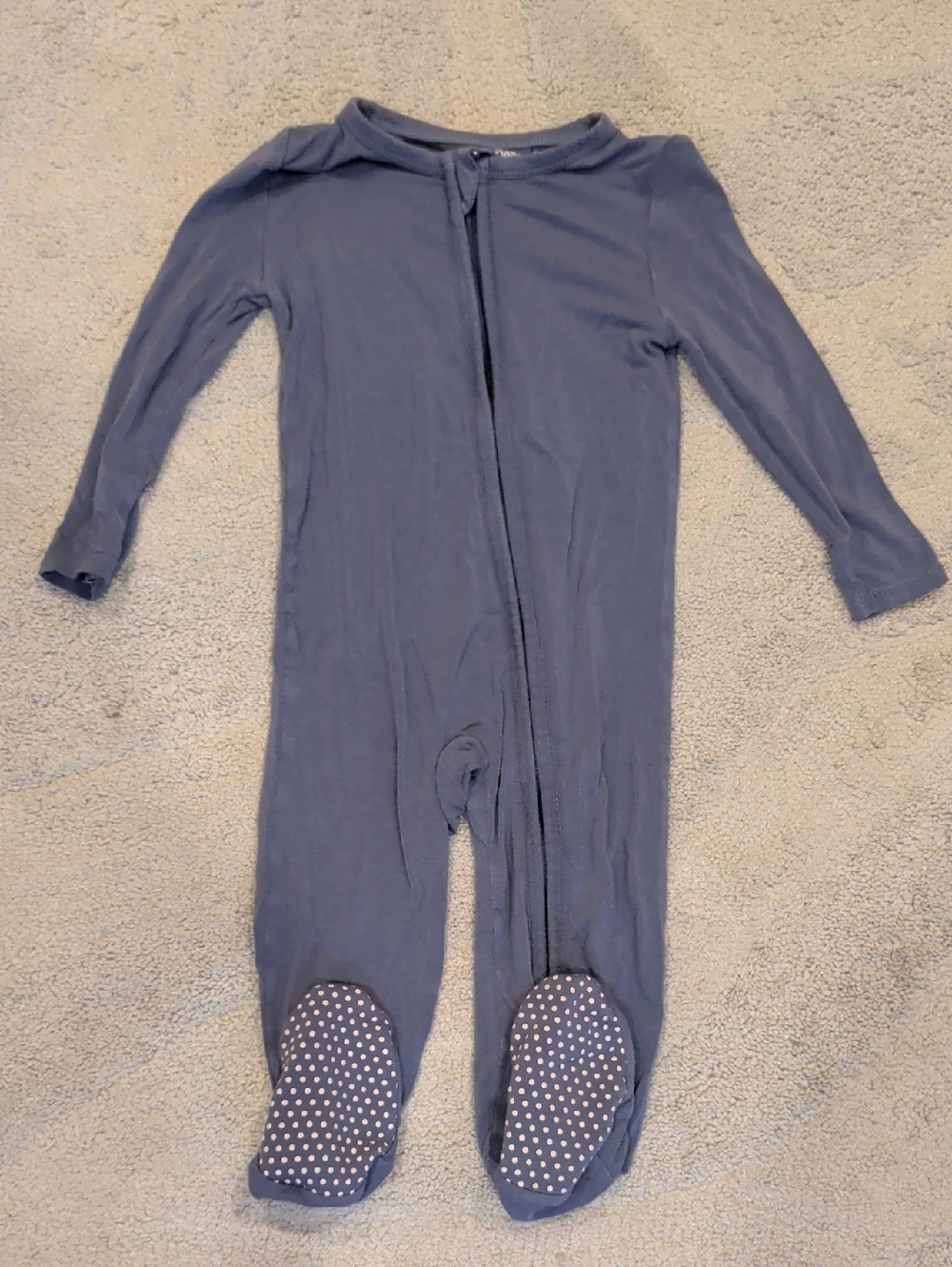 Angel Dear Slate Blue Footed One-Piece Pajamas
